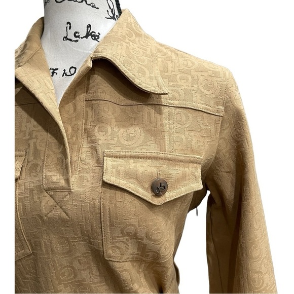 VTG RoccoBarocco Monogram Dress | Size 6 | Belted Soft Denim Button Down - Picture 7 of 15